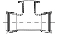 Раструбный тройник с фланцевым отводом T.i.S. 060026