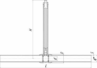 Кран шаровый приварной стандартонопроходной с удлиненным штоком LD КШЦП газовый - схема, спецификация